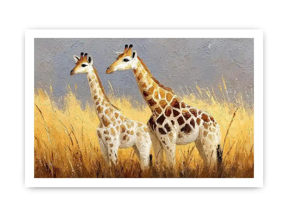neutral giraffe savanna canvas
