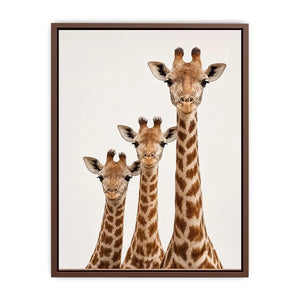 giraffe trio nursery canvas