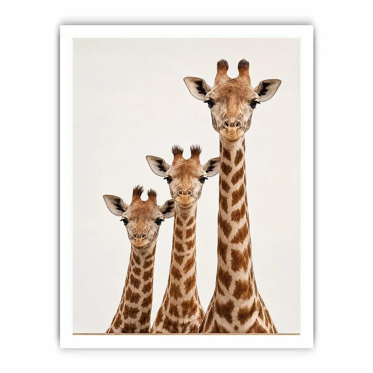 giraffe trio nursery canvas