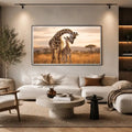 giraffe mother calf canvas