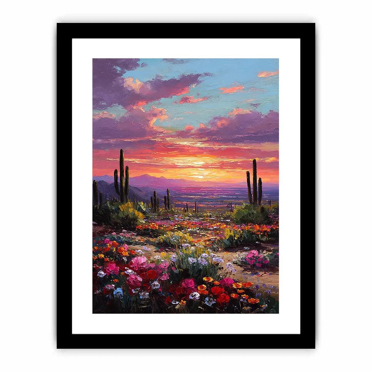 desert cactus sunset canvas