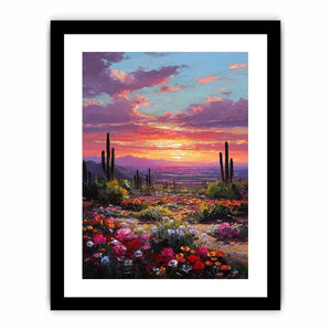 desert cactus sunset canvas