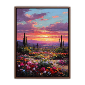 desert cactus sunset canvas