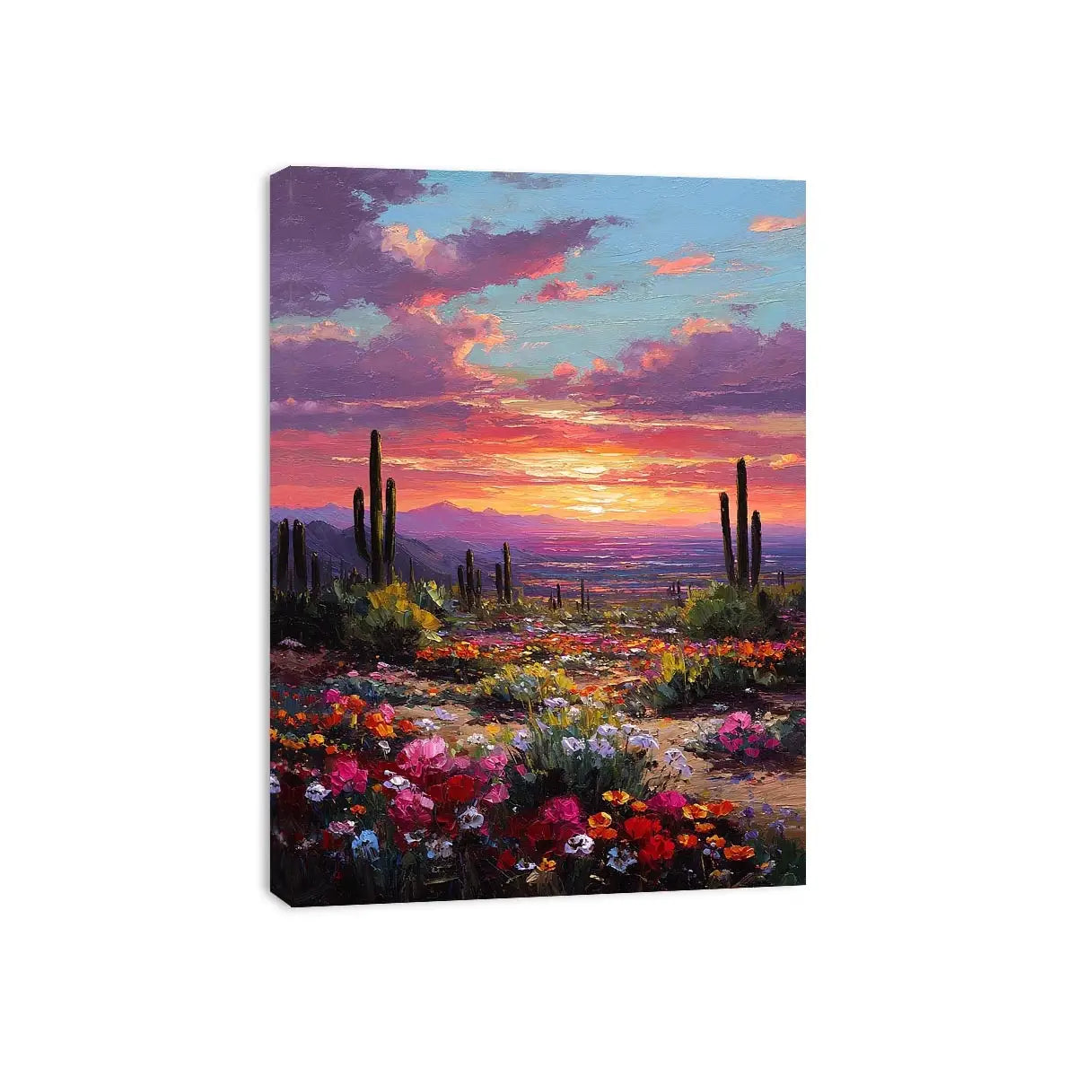 desert cactus sunset canvas
