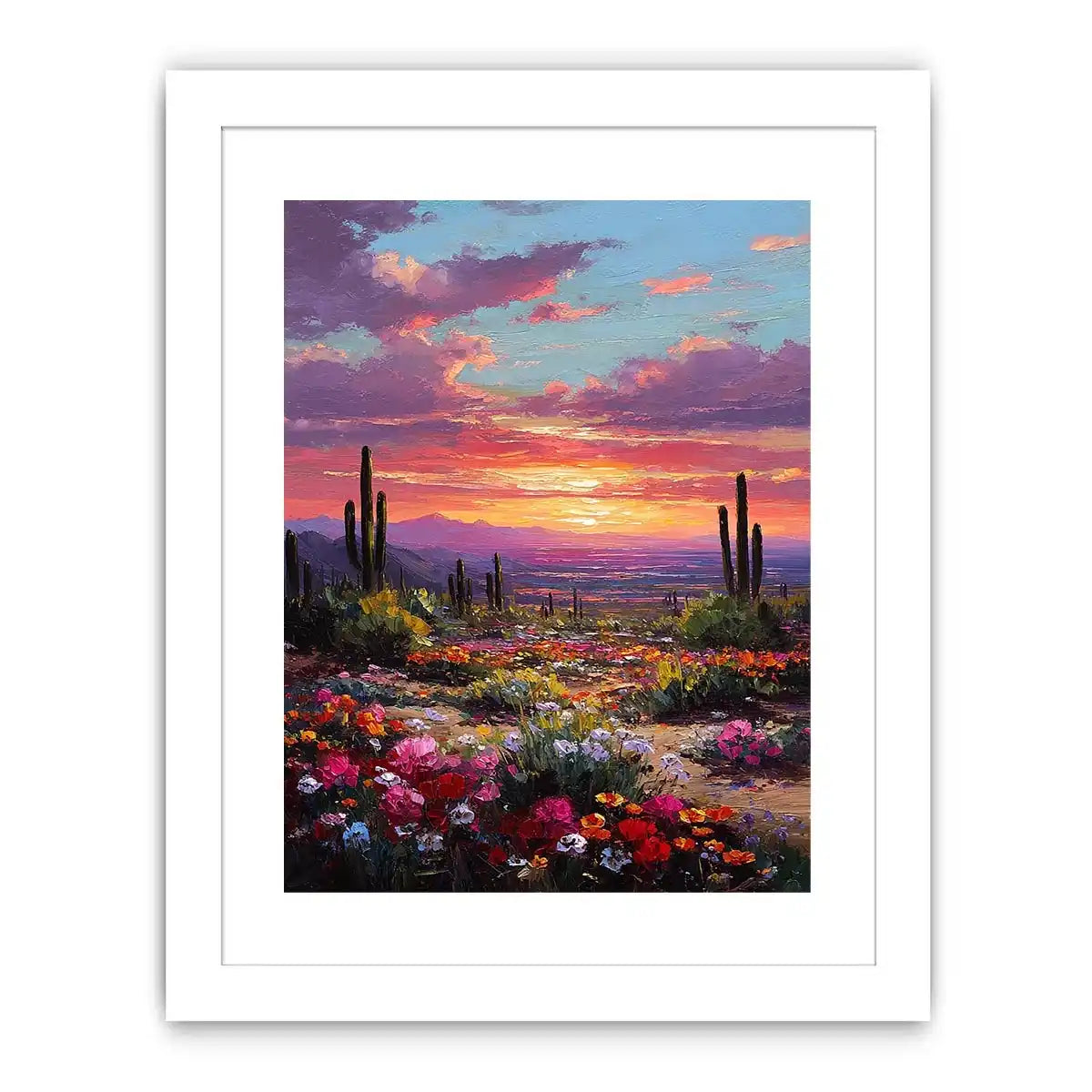 desert cactus sunset canvas