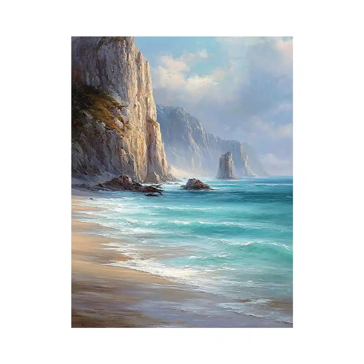 coastal cliff ocean canvas