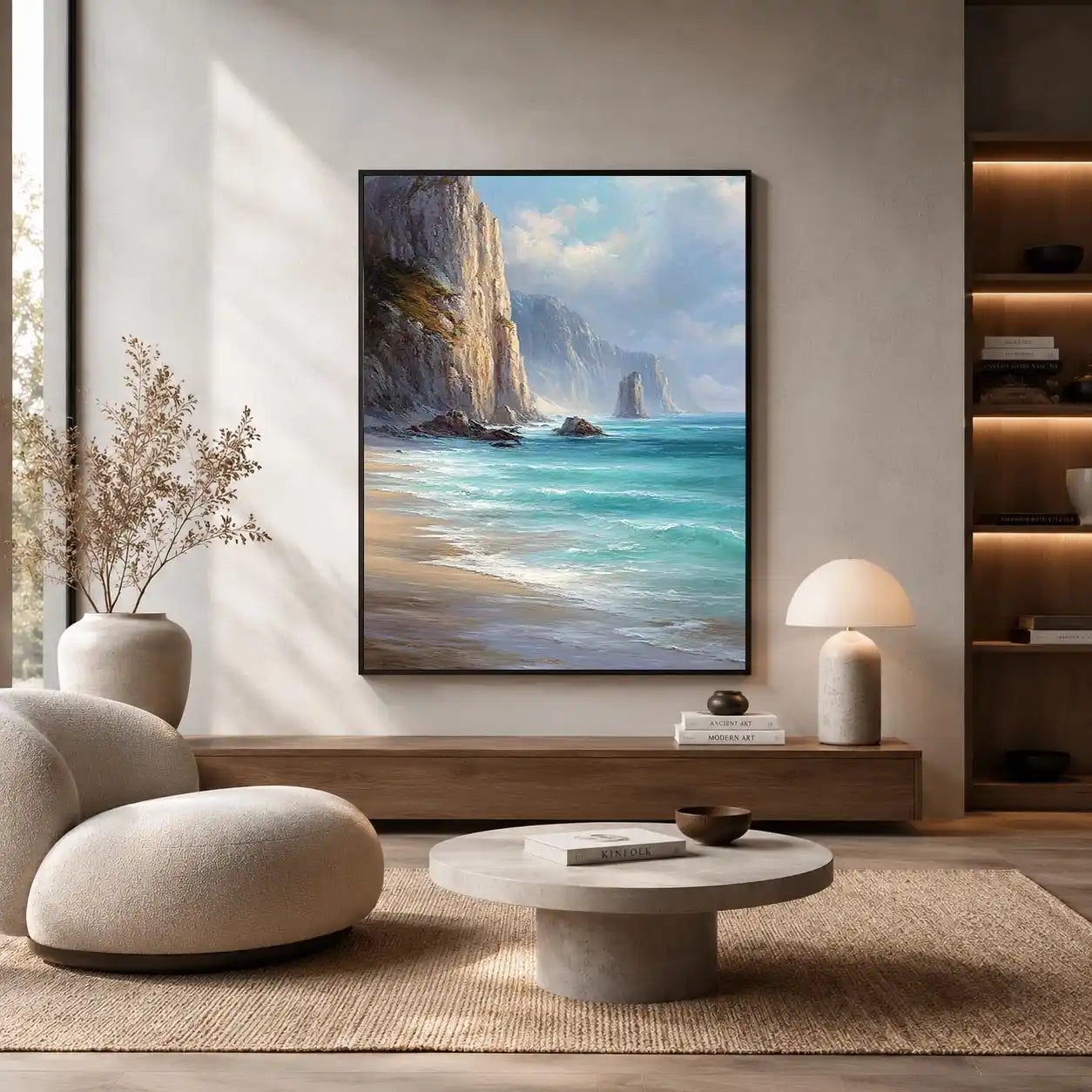 coastal cliff ocean canvas
