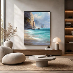 coastal cliff ocean canvas