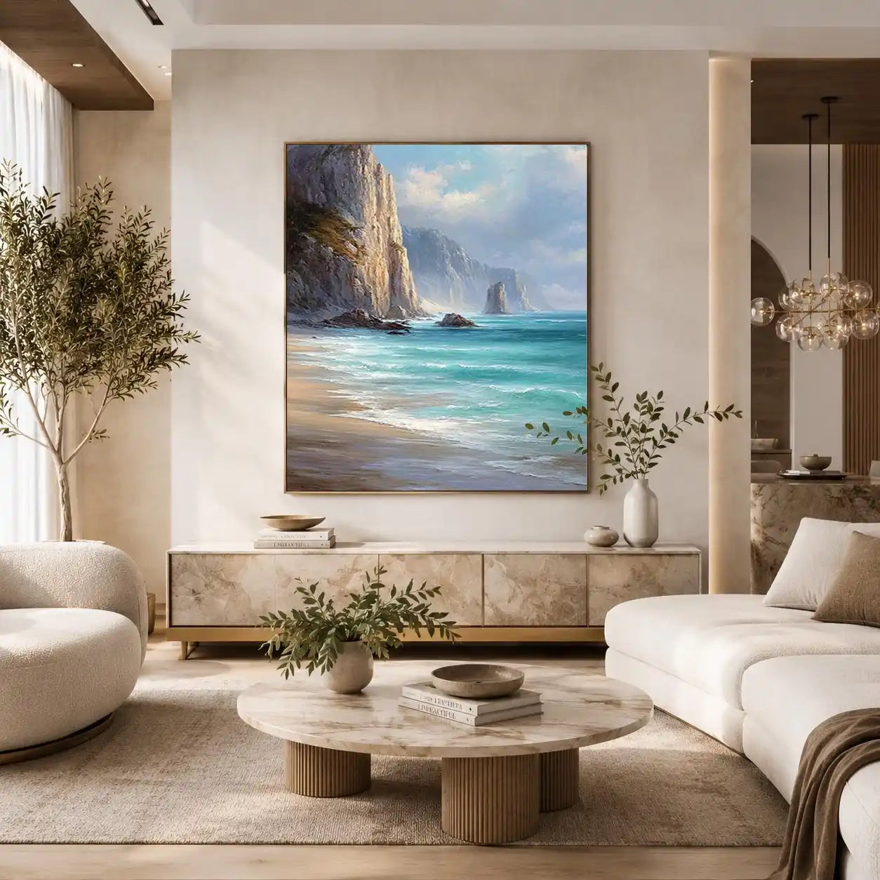 coastal cliff ocean canvas