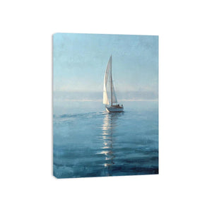 blue sailboat nautical canvas art