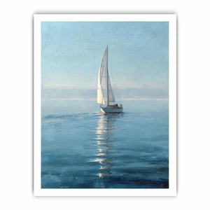 blue sailboat nautical canvas art