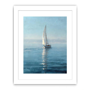 blue sailboat nautical canvas art