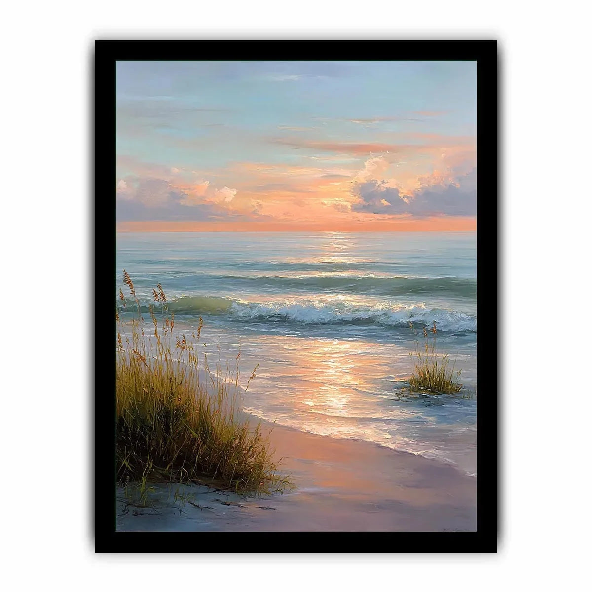 sunset beach coastal canvas print