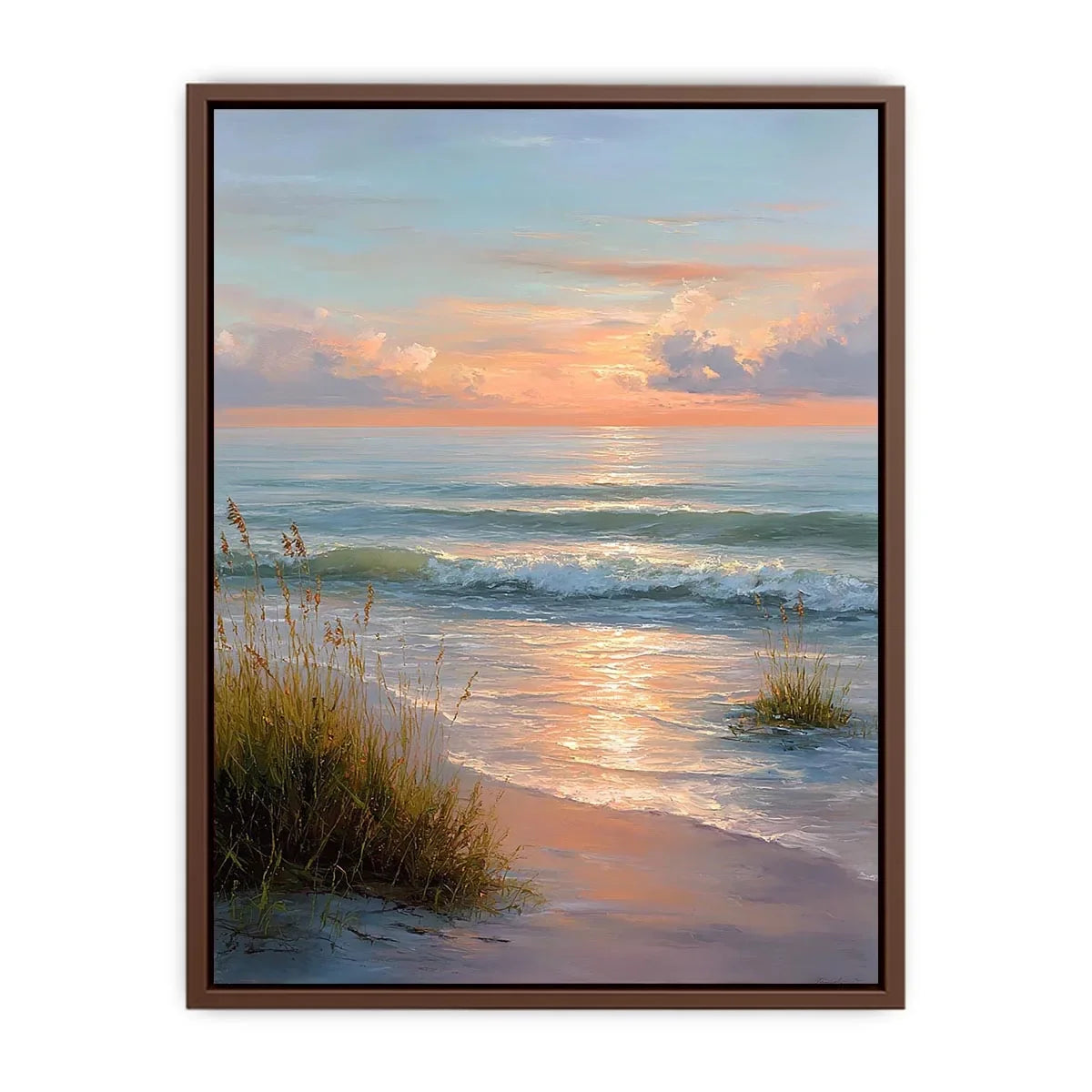 sunset beach coastal canvas print
