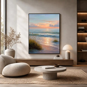 sunset beach coastal canvas print