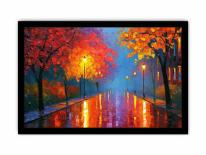 autumn pathway warm canvas art