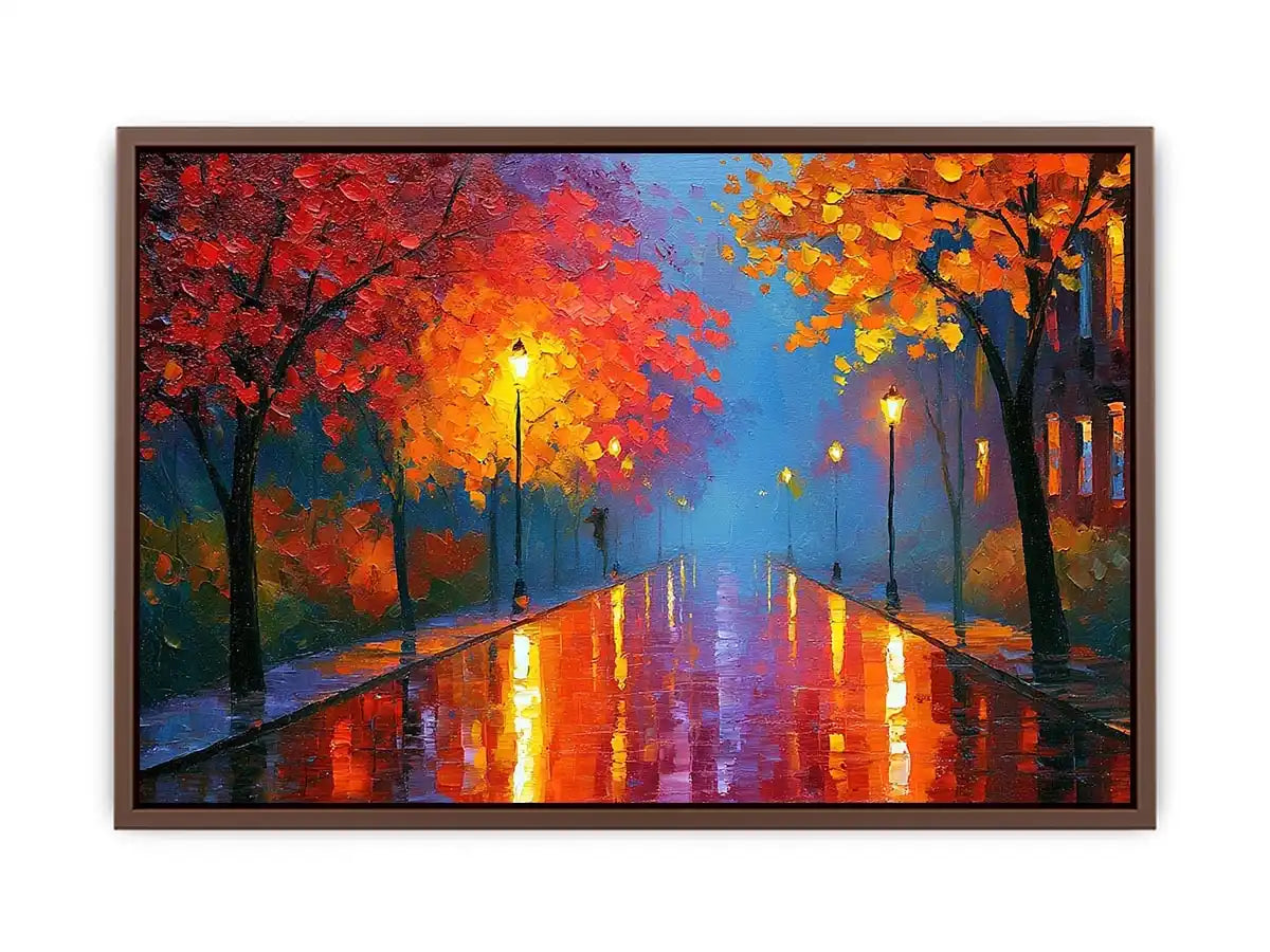 autumn pathway warm canvas art