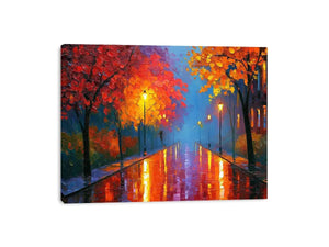 autumn pathway warm canvas art