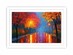 autumn pathway warm canvas art