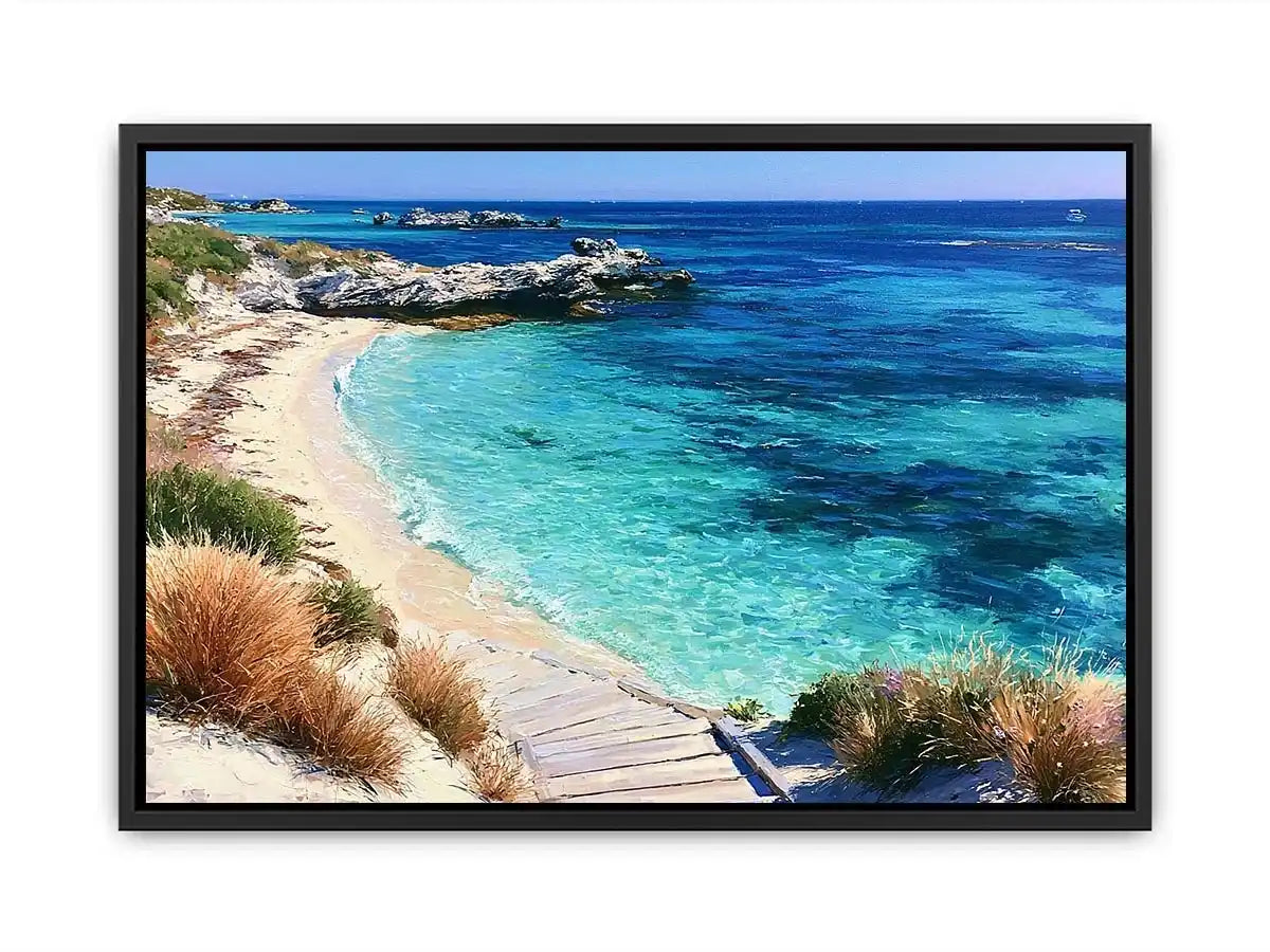 turquoise beach coastal canvas print