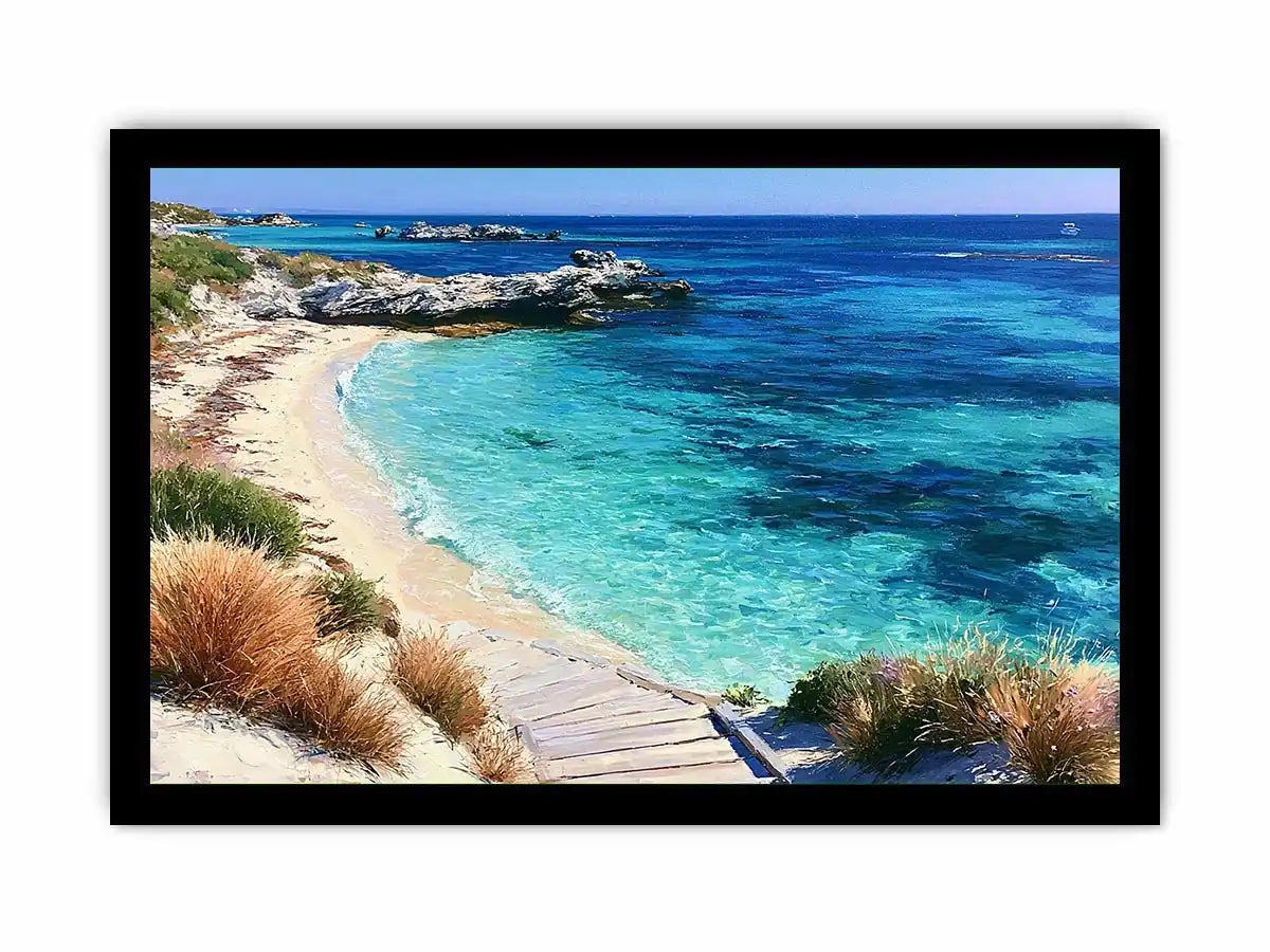turquoise beach coastal canvas print