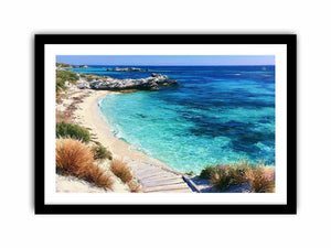 turquoise beach coastal canvas print