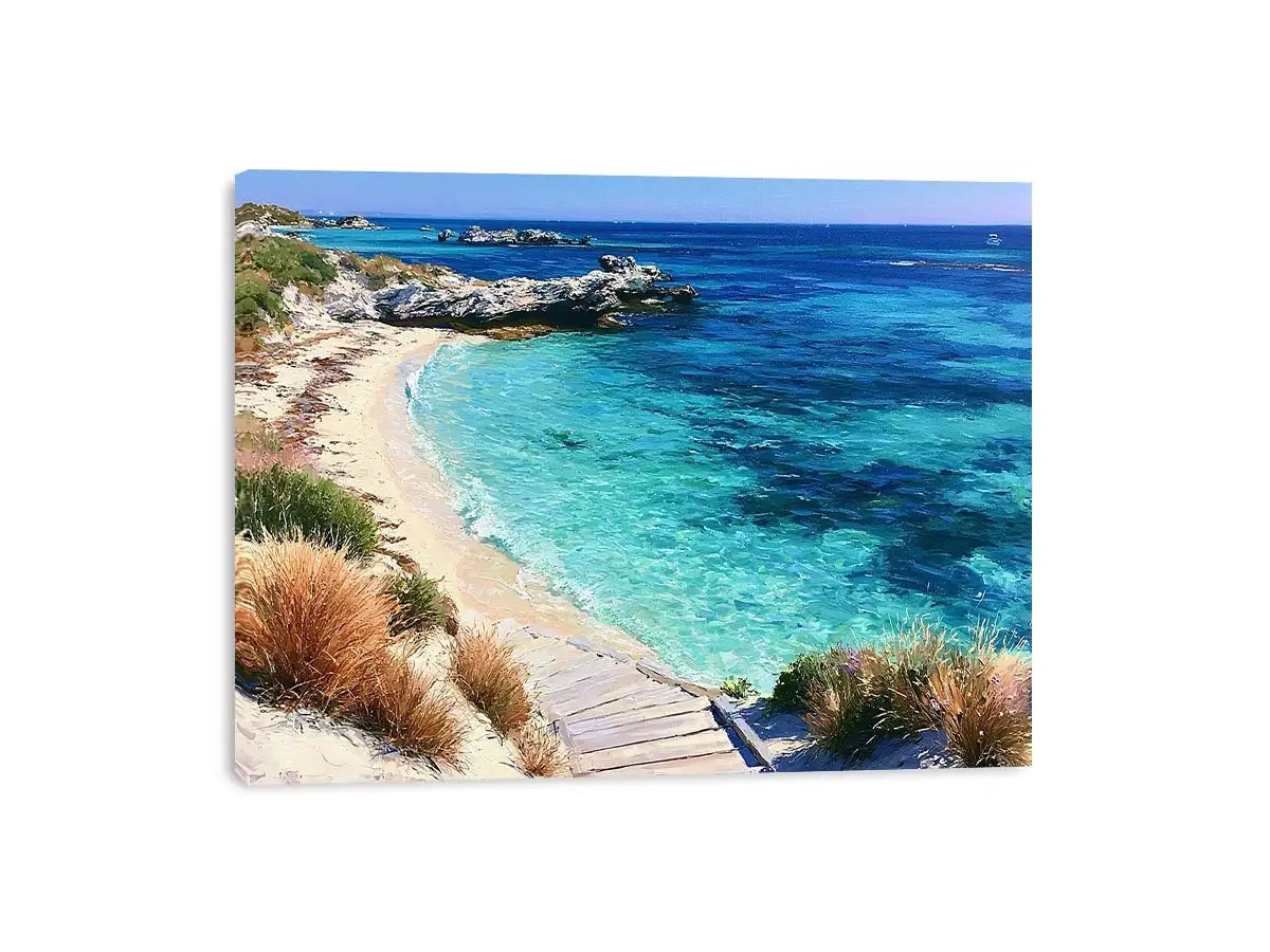 turquoise beach coastal canvas print