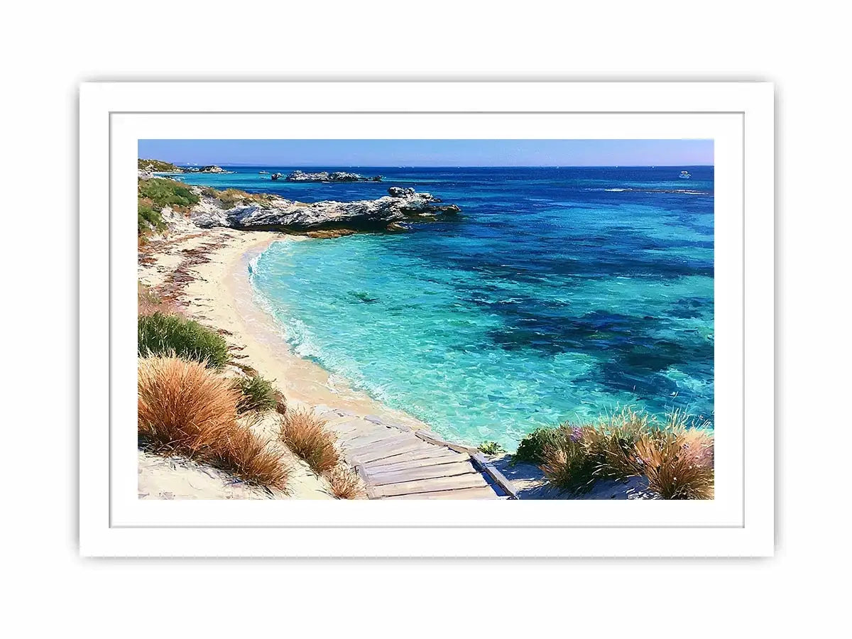 turquoise beach coastal canvas print