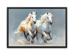 running white horses canvas print