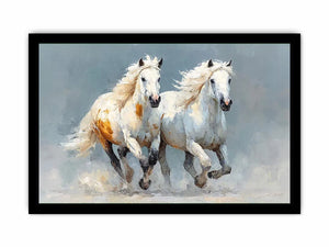 running white horses canvas print