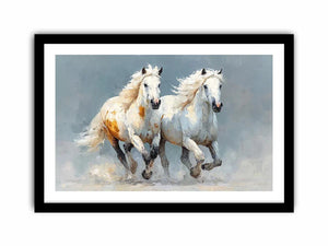 running white horses canvas print