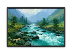 mountain river landscape canvas art