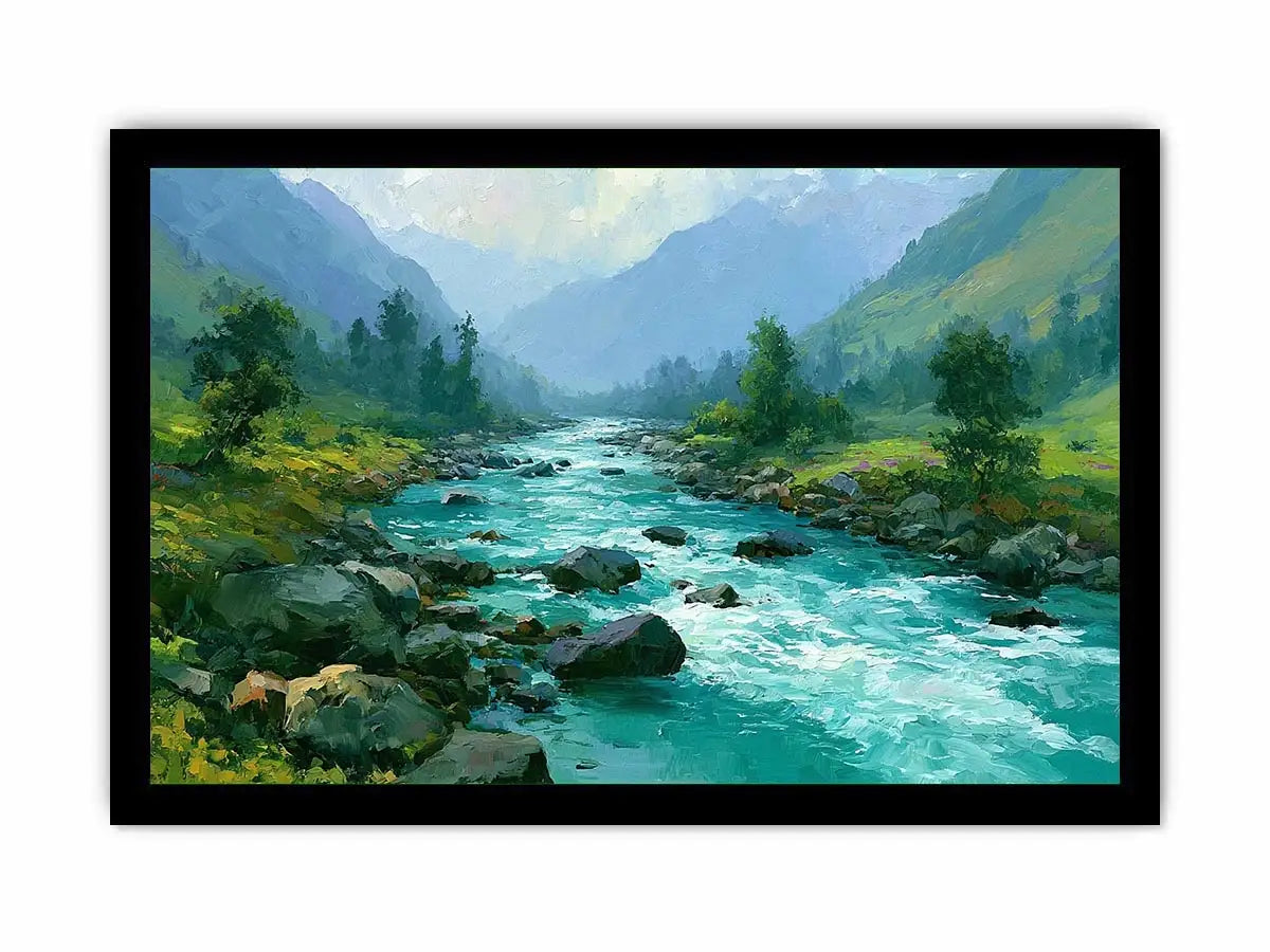 mountain river landscape canvas art
