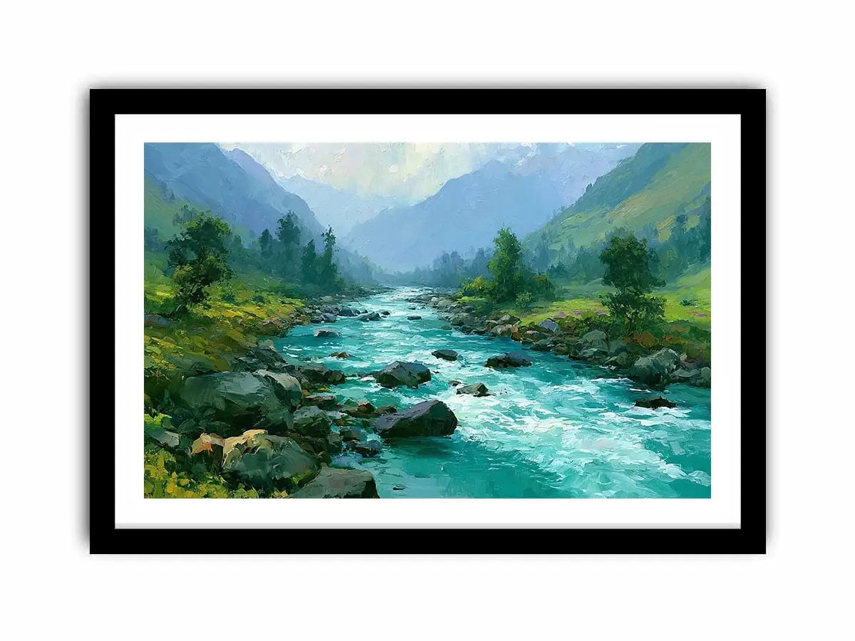 mountain river landscape canvas art