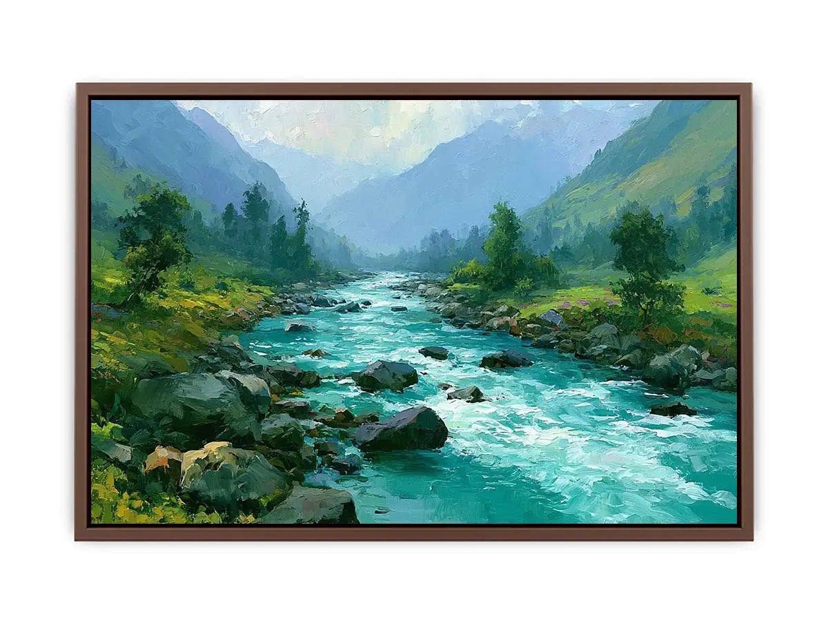 mountain river landscape canvas art