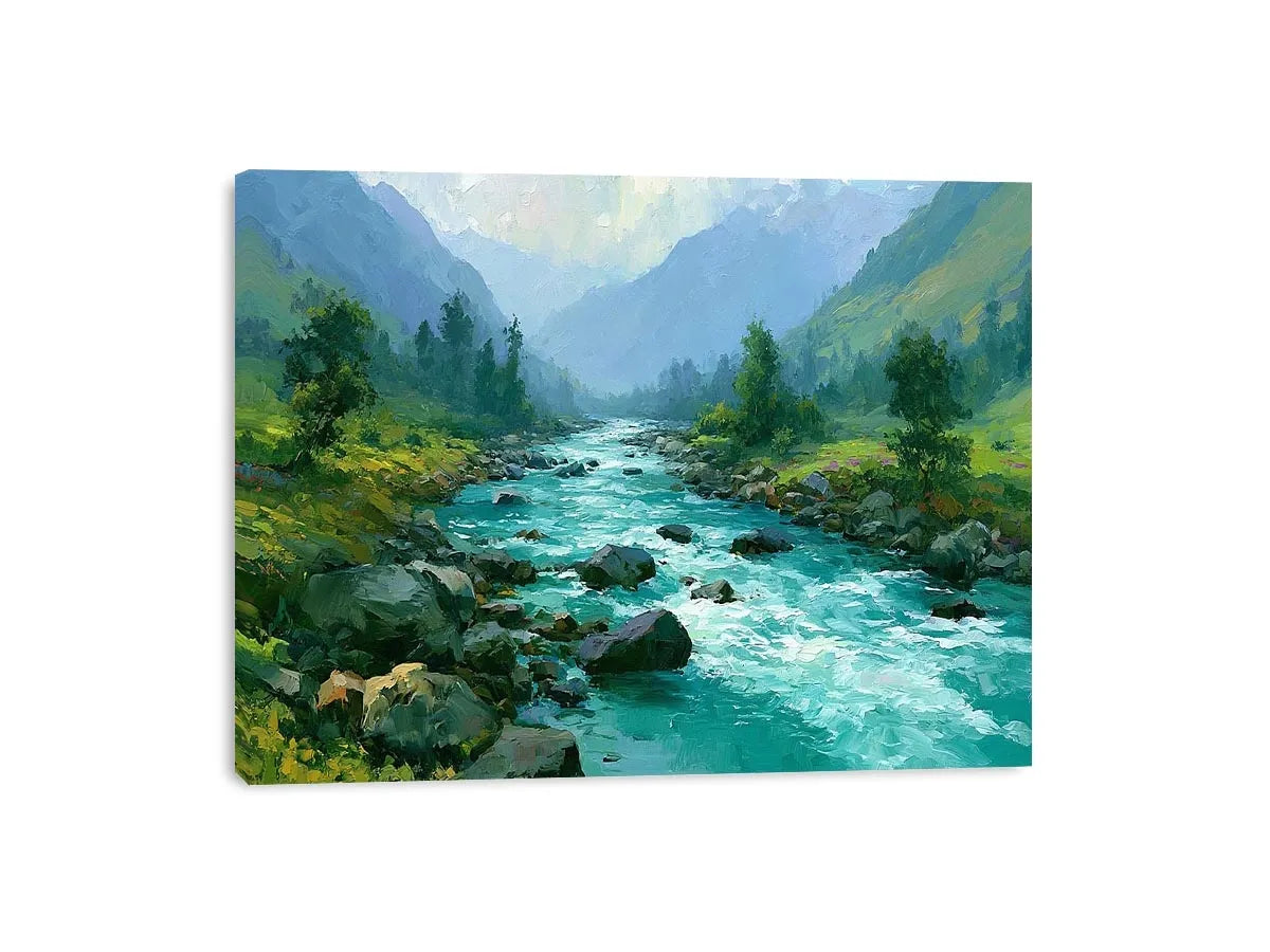 mountain river landscape canvas art