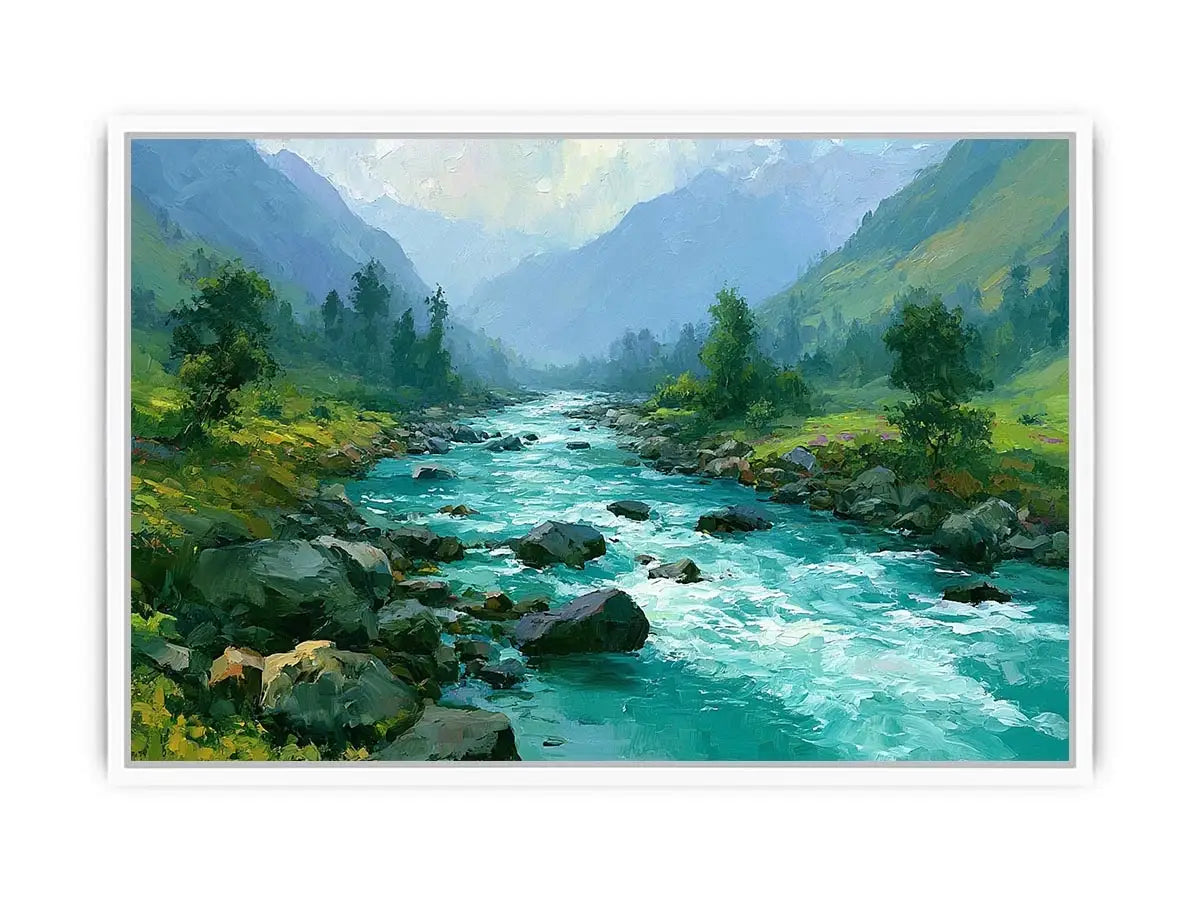 mountain river landscape canvas art