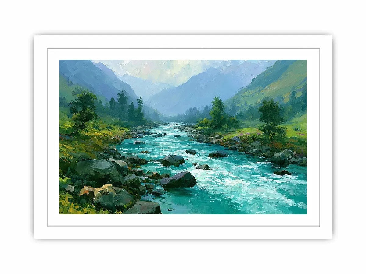 mountain river landscape canvas art