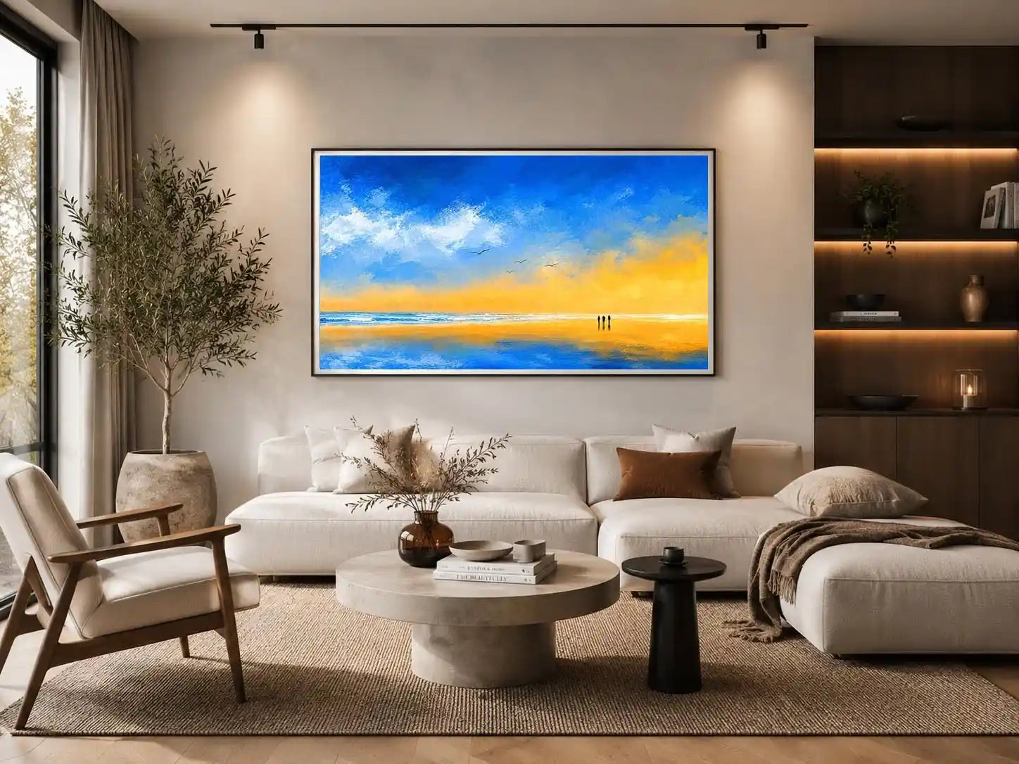 abstract beach canvas art