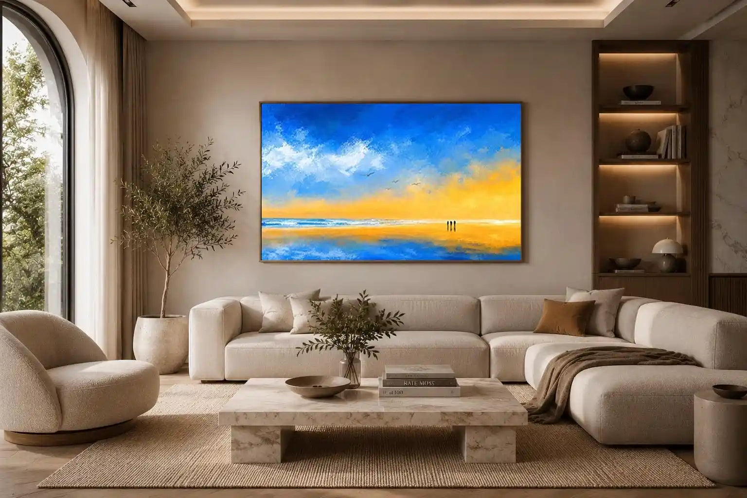 abstract beach canvas art
