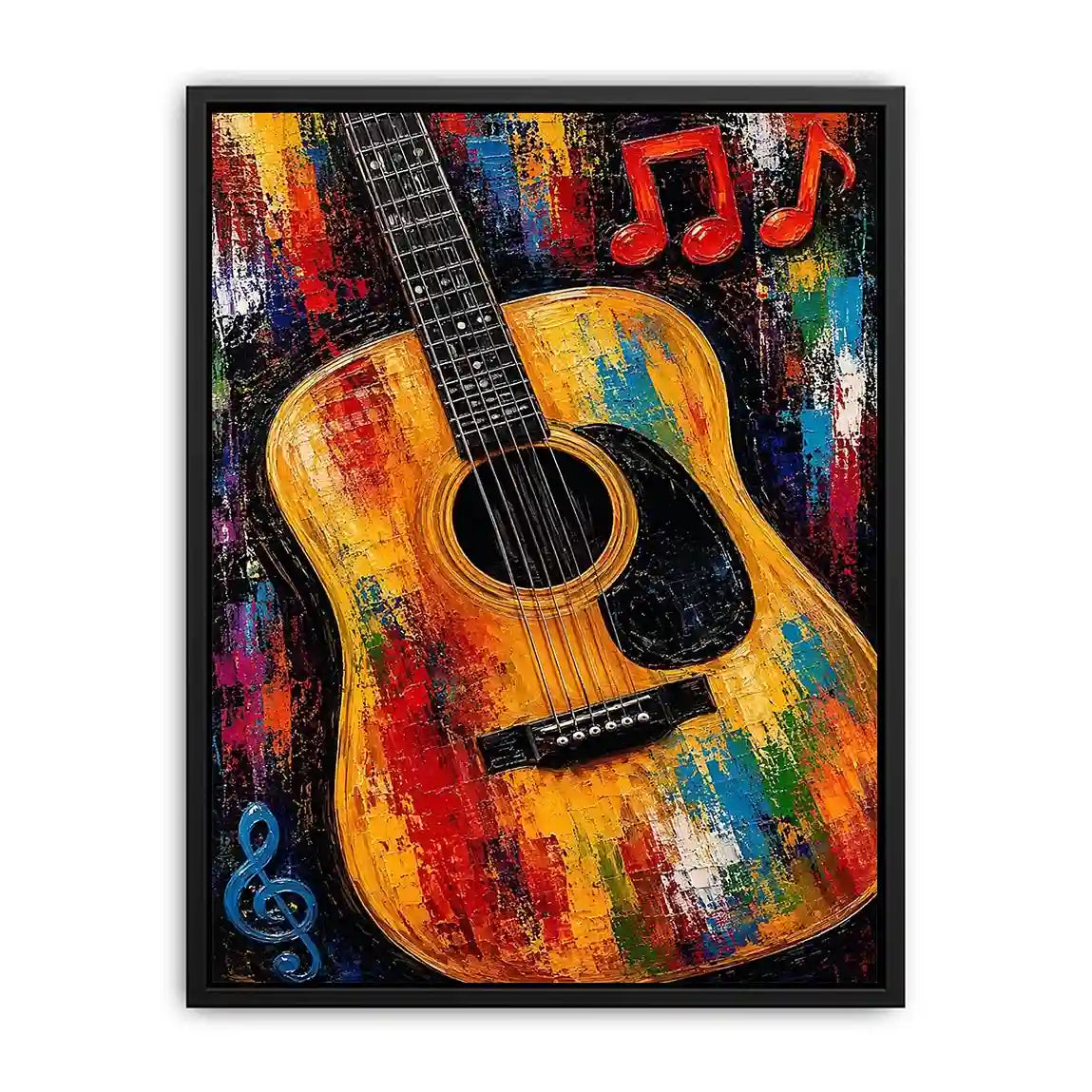 colorful guitar music canvas art