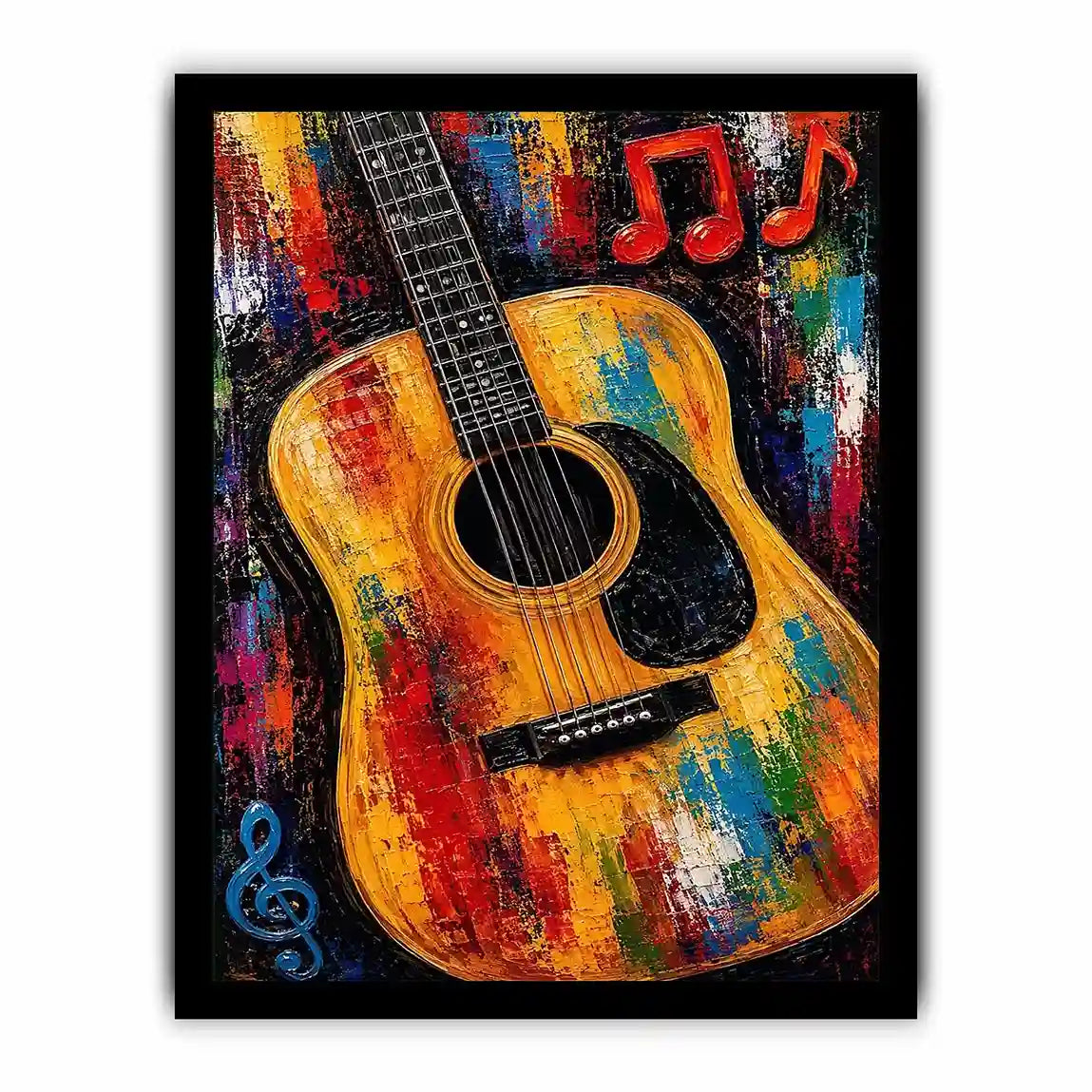 colorful guitar music canvas art