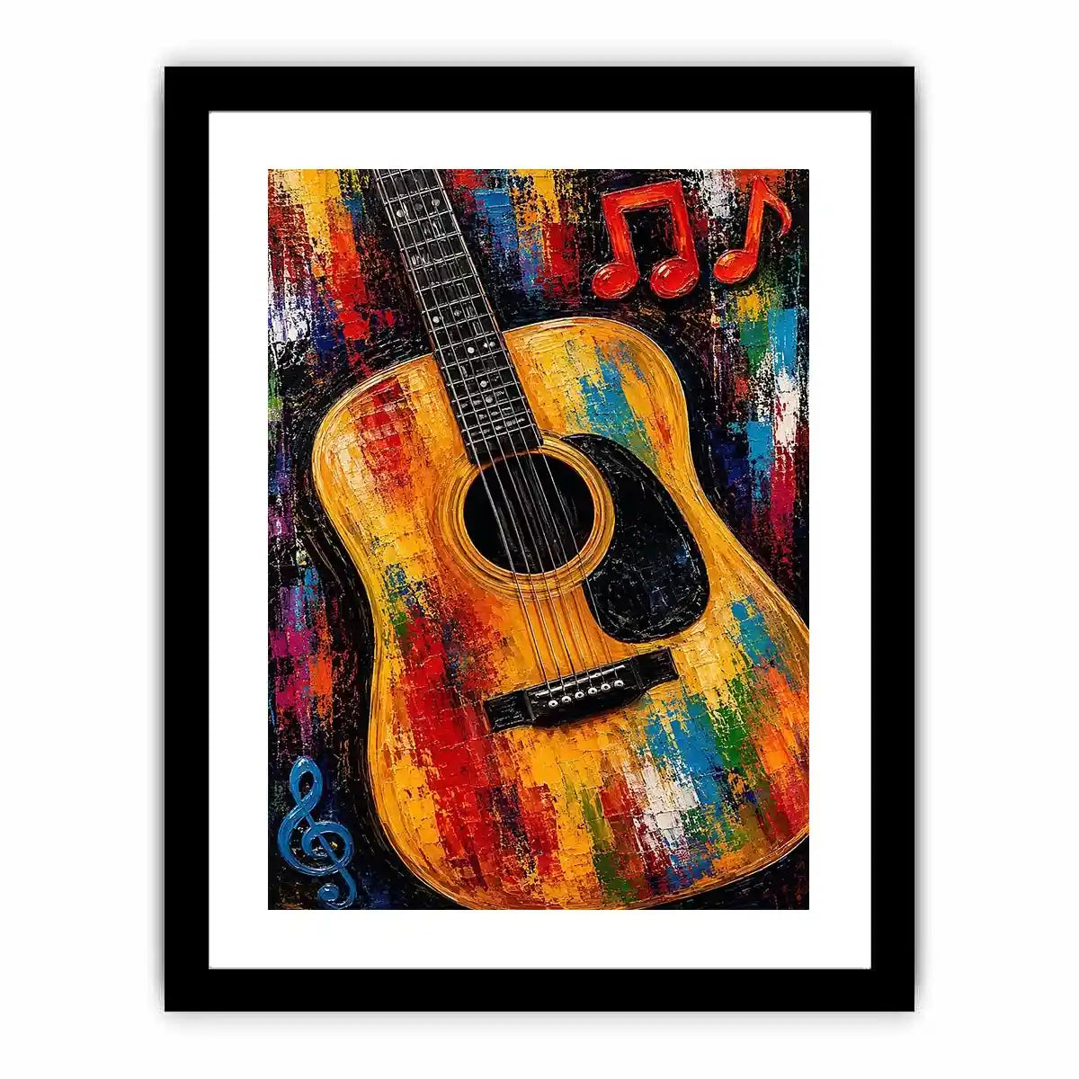 colorful guitar music canvas art