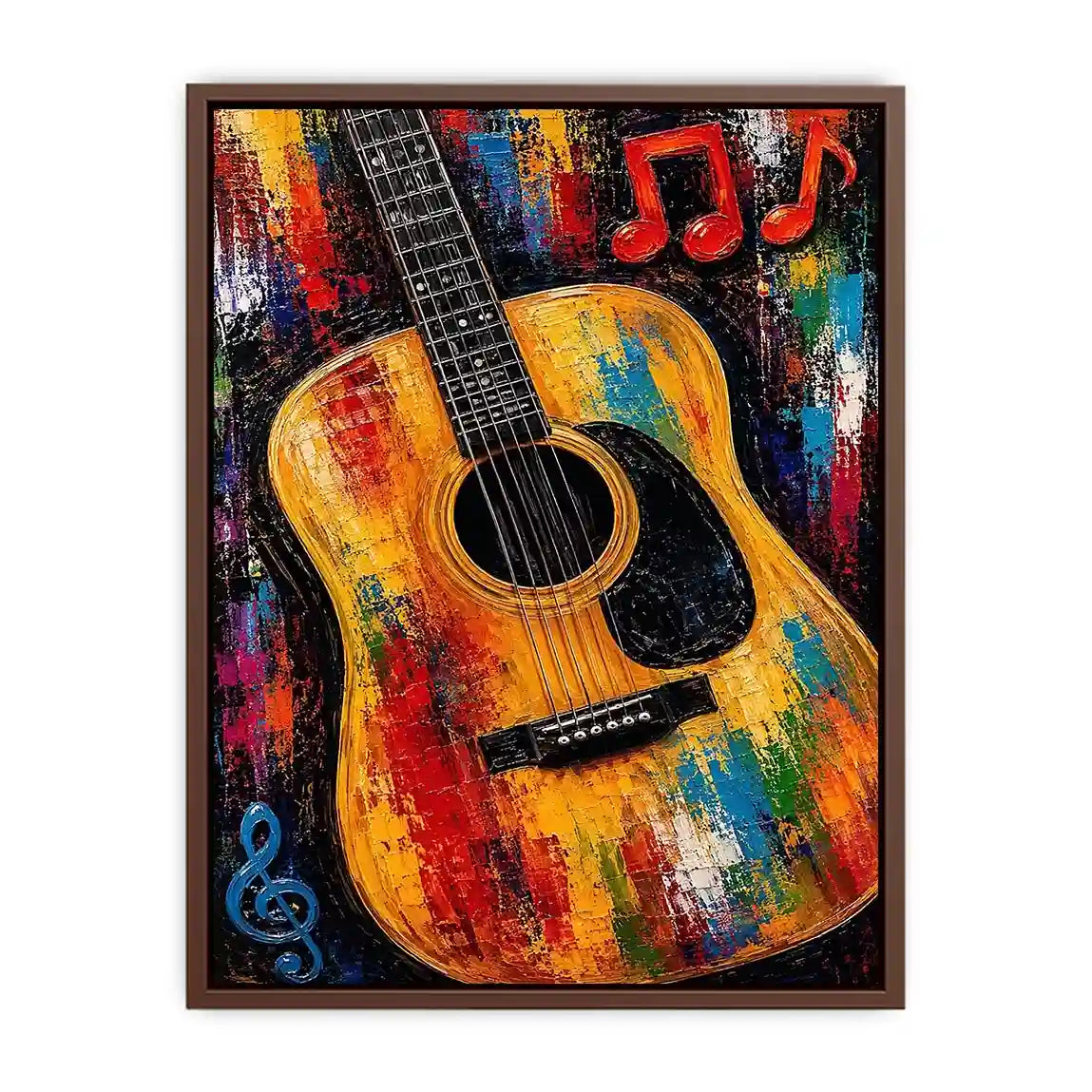 colorful guitar music canvas art