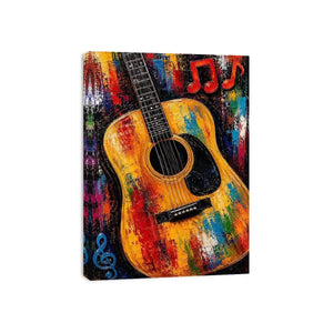 colorful guitar music canvas art