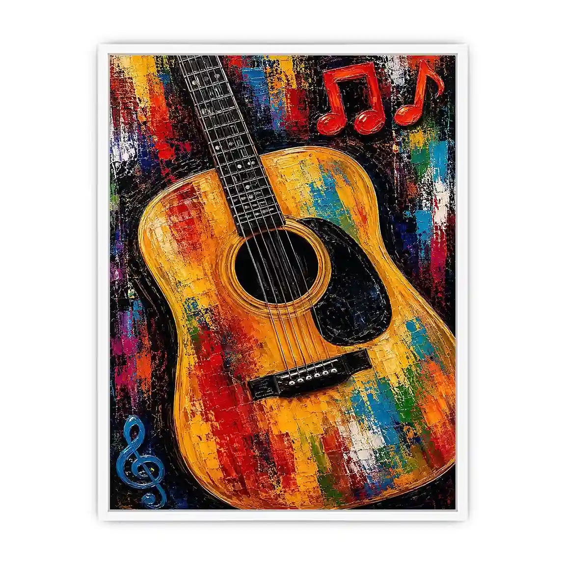 colorful guitar music canvas art