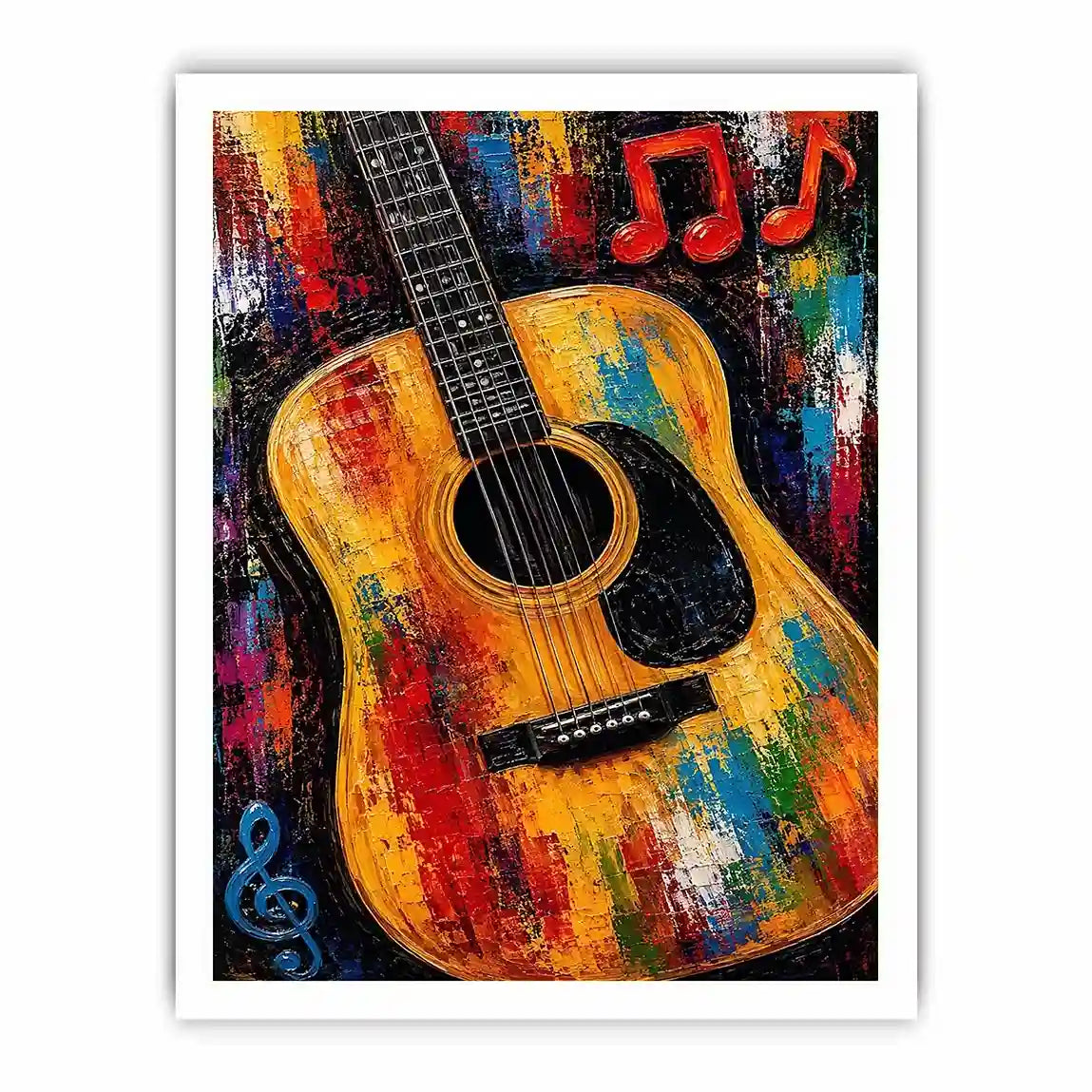 colorful guitar music canvas art