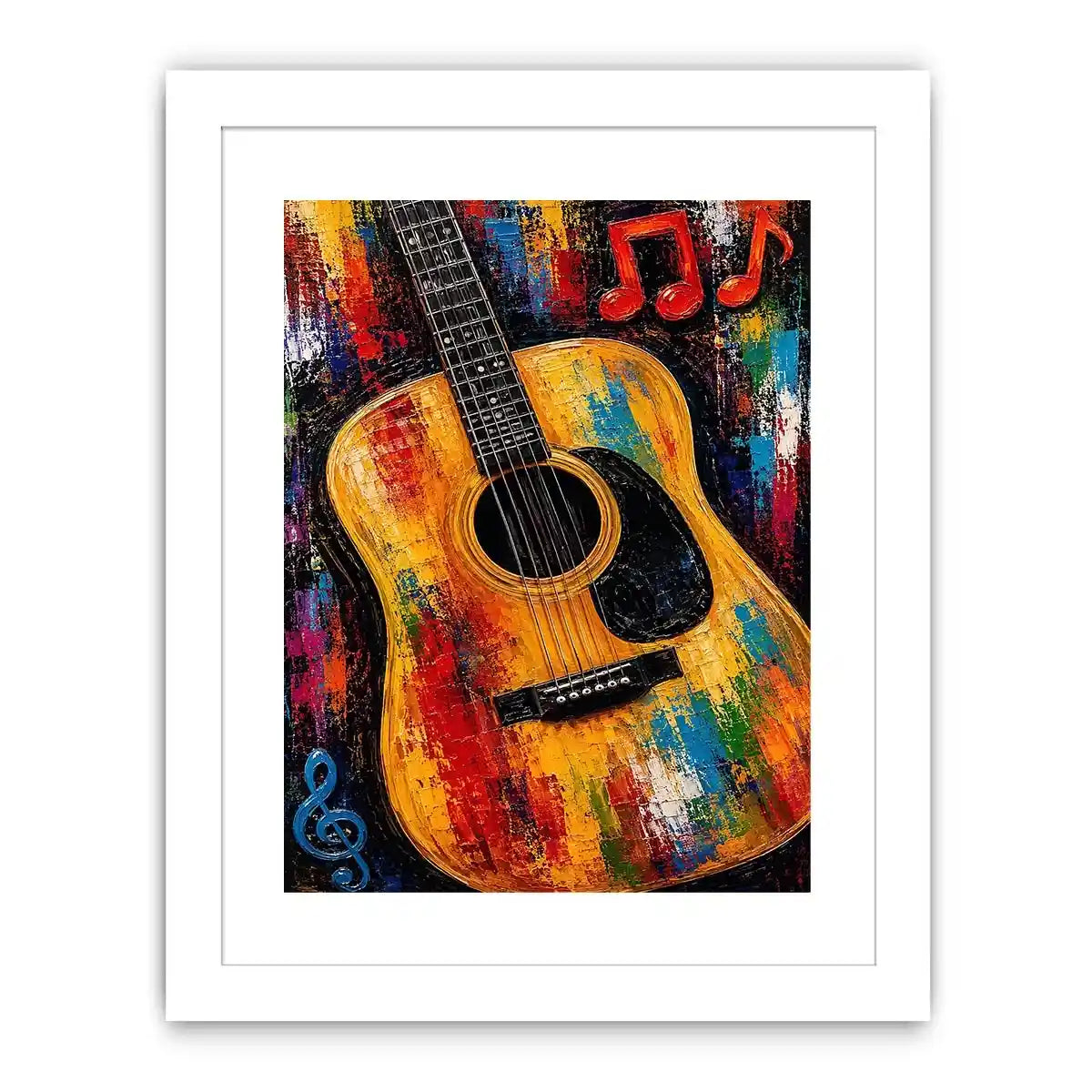 colorful guitar music canvas art