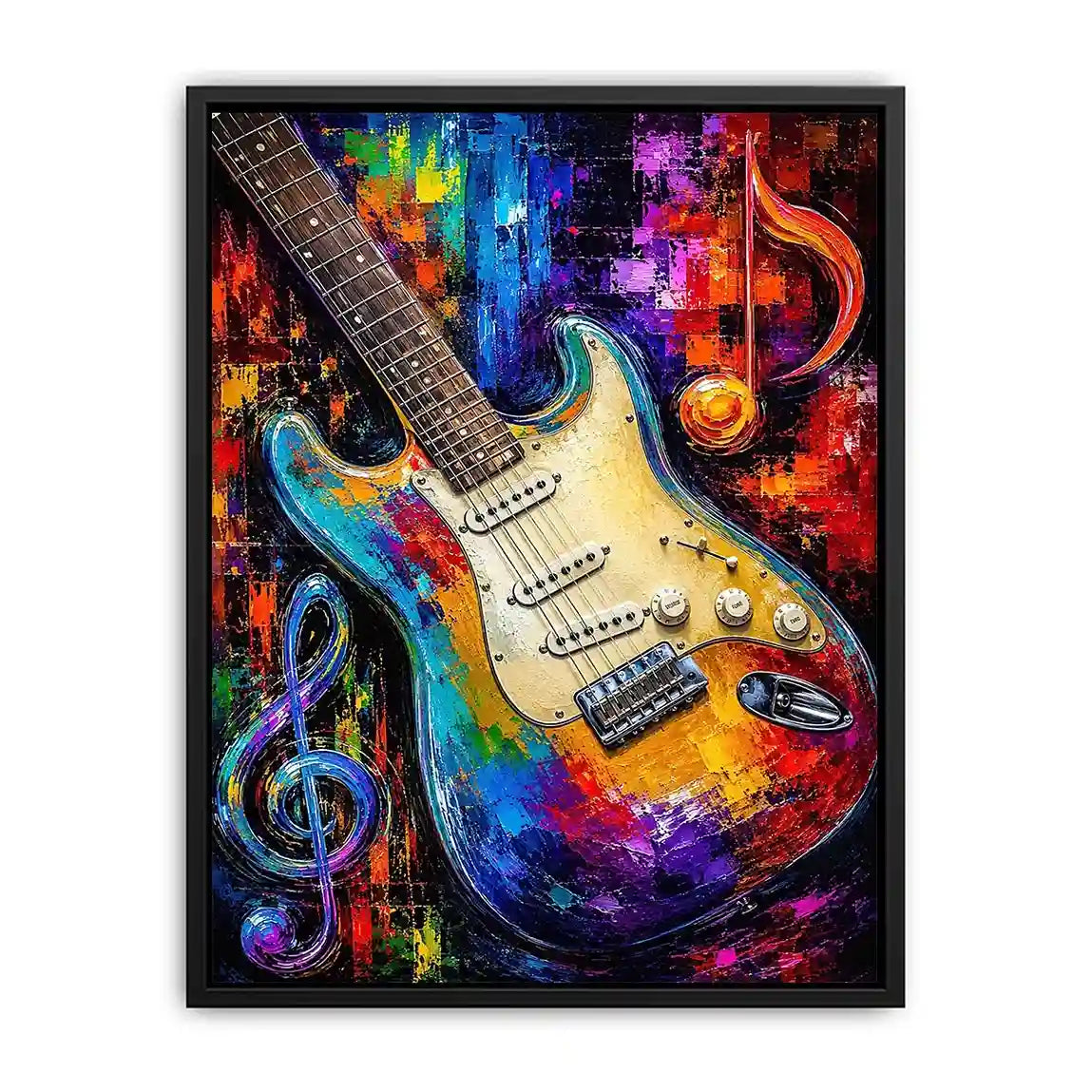 colourful guitar music canvas print