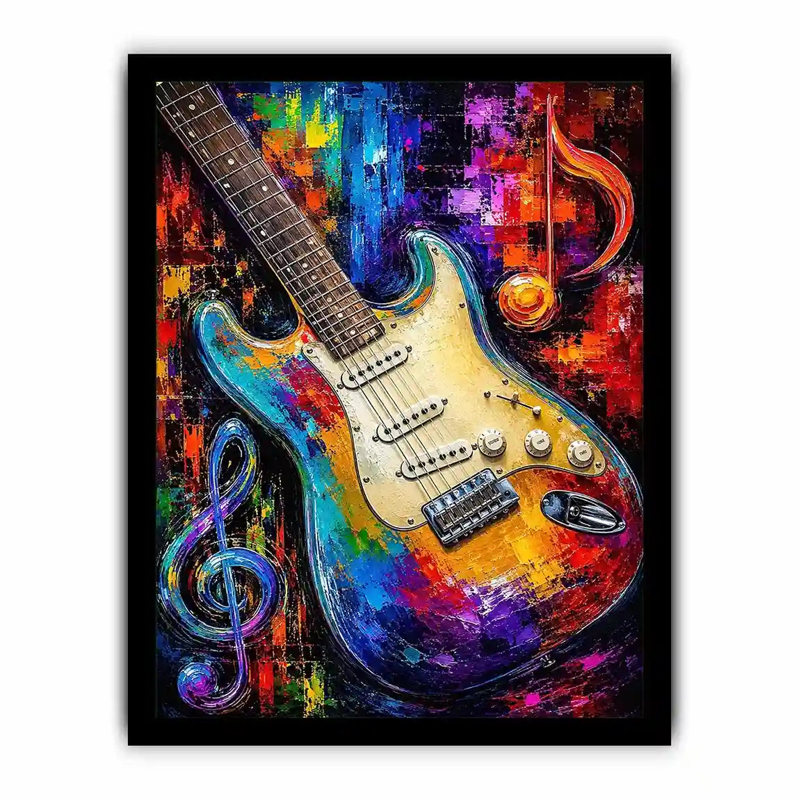 colourful guitar music canvas print